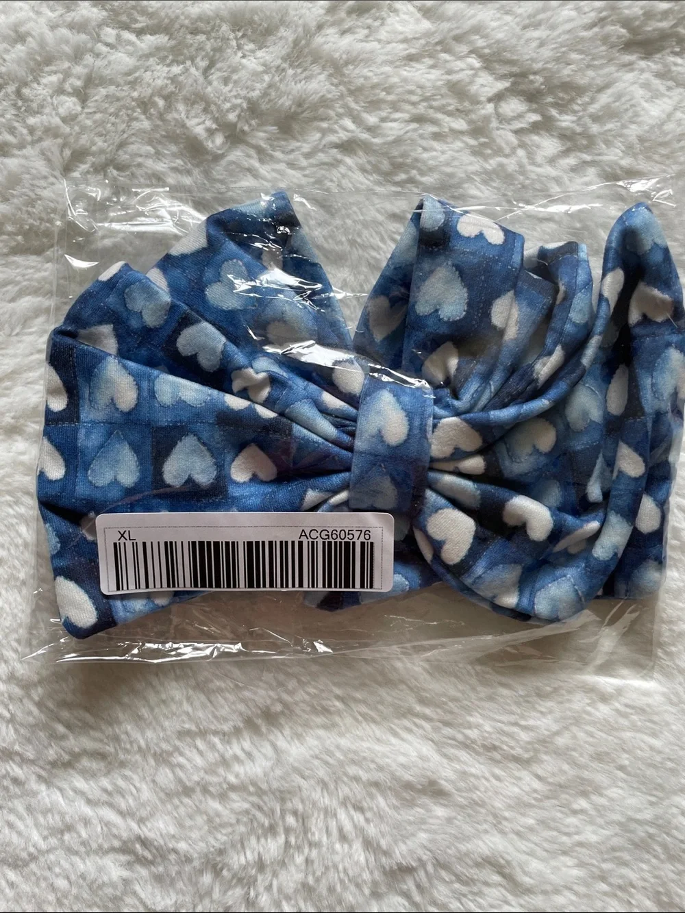 Boutique Blue Heart Pet Bow